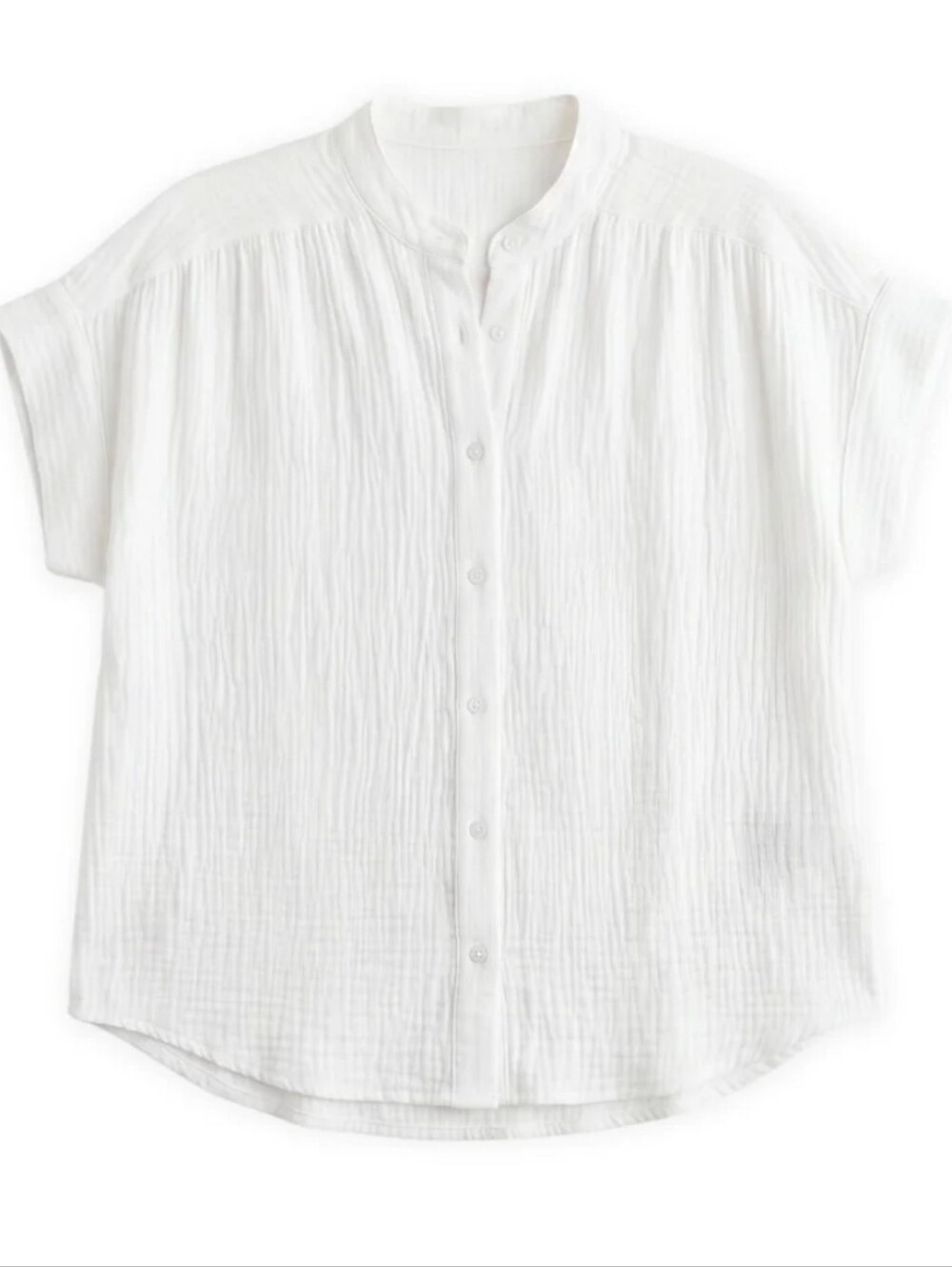 Emme Mama Button Down Top in Cotton Gauze | Cream